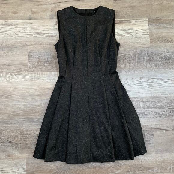 Theory SL Seamed Sleeveless Dress Gray Black Melange Wool Blend Size 2 - Picture 1 of 10